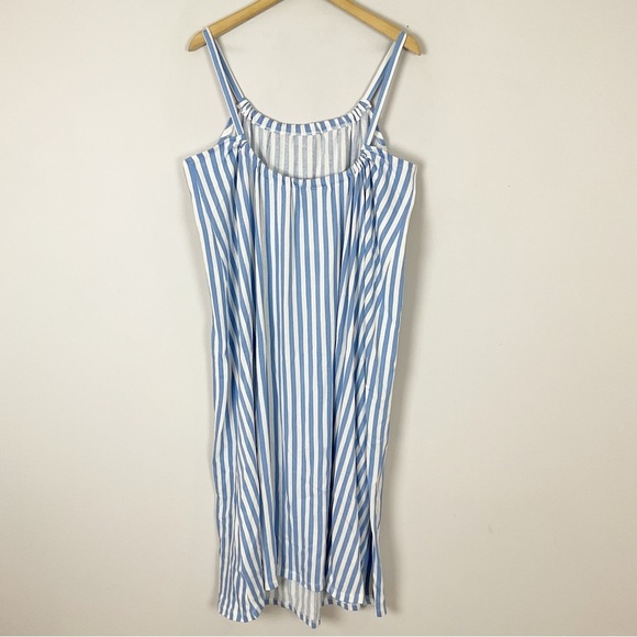 H&M Blue Striped Oversized Midi Dress - Picture 4 of 5